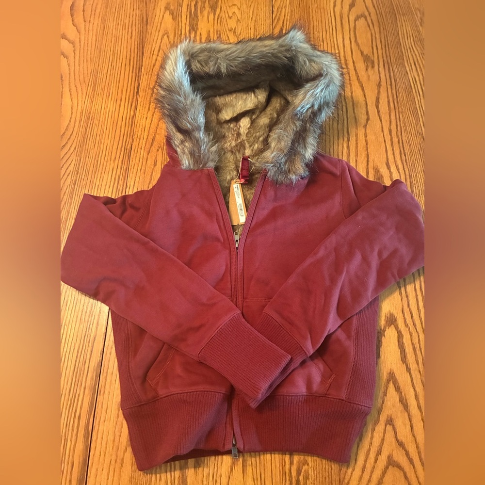 SKIMS Fur Lined Zip Up Hoodie